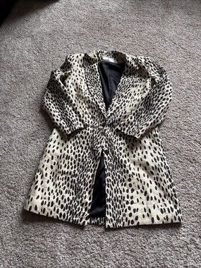 Emerson Fry Cream and Black Spotted Trench Coat